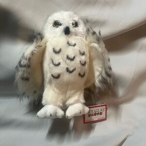 NWT Douglas Wizard Snowy Owl Plush Stuffed Animal White and Black